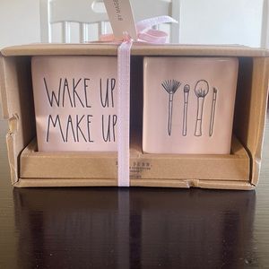 Rae Dunn wake up make up containers